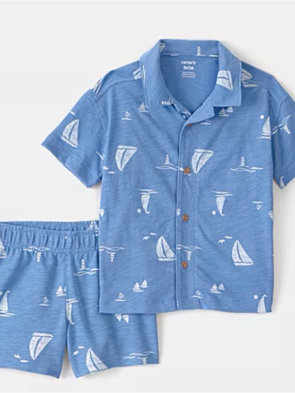 NEW! Carter's Blue Sailboat Short Pajama Set Size 3